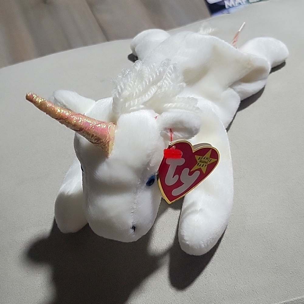Ty Beanie Baby Mystic Iridescent Unicorn Errors, Tush Tag 1993, B-day 1994